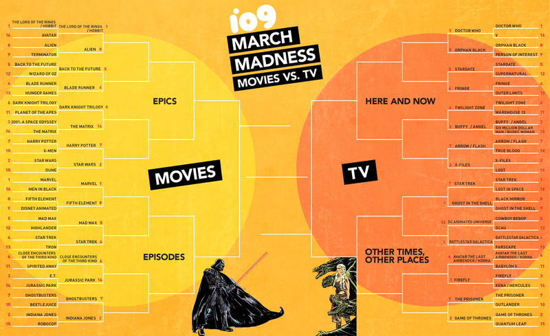 Illustration for article titled io9 March Madness Round 2: Harry Potter Vs. Star Wars! Hobbit Vs. Alien!